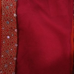 Pink N Orange Color Combination Saree