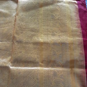 Maroon With Yellow  Silk  Saree (Women)