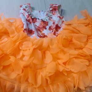 New Gown For Baby Orange