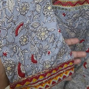 Grey Kurti With Floral Prints And Sequin