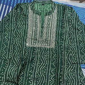 Green Party Wear Kurta