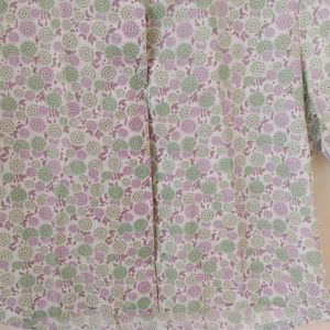 Flower Print Half Sleeves Shirt.(Women)