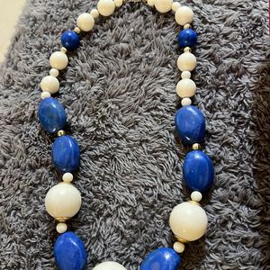 Blue And White Bead Necklace