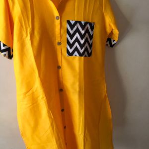 Mustard Colour Daily Wear Kurti