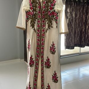 Ivory Dress Wid Multi Handwork