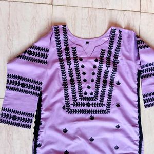 Beautiful Purple Embroidered Kurta