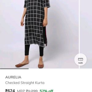 Checked Straight Kurta