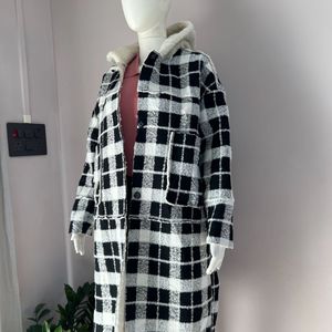 Unisex Plaid Overcoat With Inner Teddy Lining