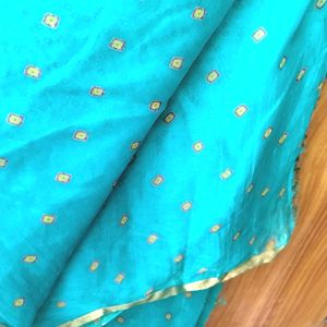 Beautiful Sea Green Colour Saree Bandhini Print