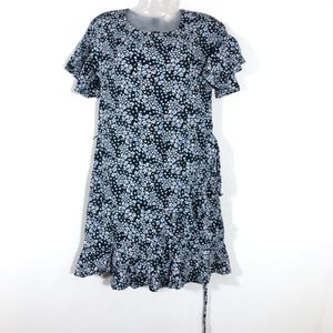 Navy Blue Floral Printed Dresses(Women’s)