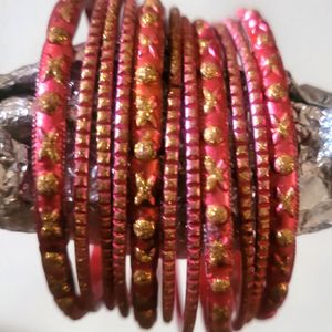 50 Coins Rani Color Bangles