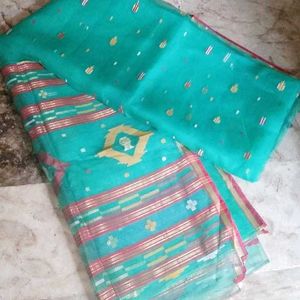 Brand new light weight thread work saree &fall