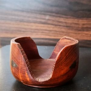 Wooden Candle Cum Cup/Glass Holder