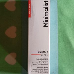 Minimalist Light Fluid Sunscreen SPF 50