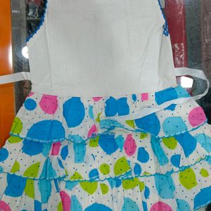 Girls Cute Dress In White And Blue