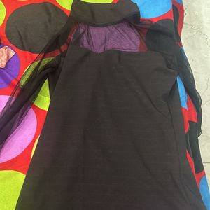 Selling a Party Wear Black Net Top