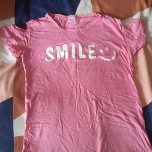 Cold Sleeve Baby Pink T-shirt