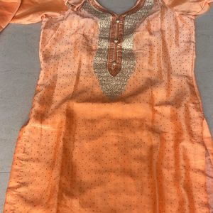 Coral kurta sharara set