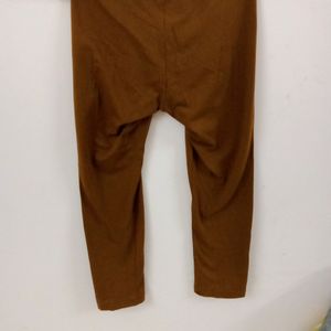 Girls Regular Leggings(Solid Brown Color)