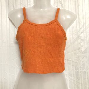 Orange Sleeveless Crop Top