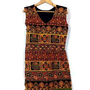 Multicolored Black Threadwork Kurta