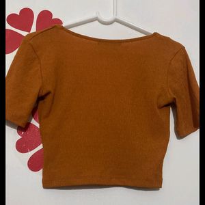 Zara Orange Aline Crop Top