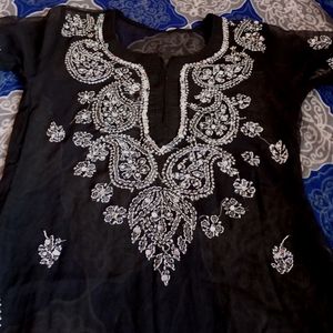 Black Chikankari Kurti