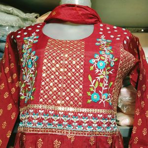 Nyracut Embroidery Work Suit