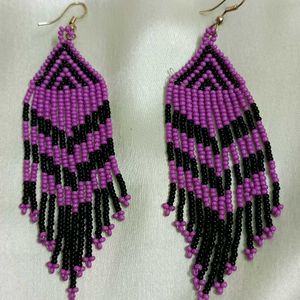 Purple-Black Earrings