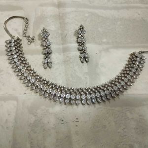 Silver Party Wear Jewellery Set