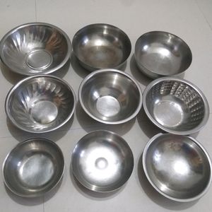 tapeli,pot , dish, bowls steel utensil combo