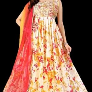 Designer Partywear Gown And Dupatta