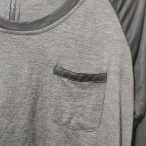 Grey Full Sleeves Active Wear Tee