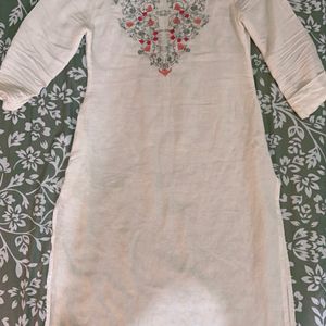 White And Coloured Kurta For Women- size- s