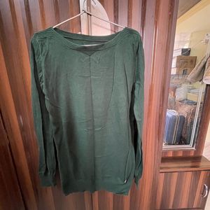 Bottle Green Color Winter Wear Top