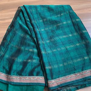 A Beautiful Green Saree With Blouse(Size-XL)