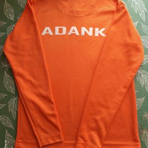 Orange Jersey Long Sleeves Top