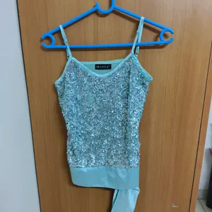 Cyan Sequin Top