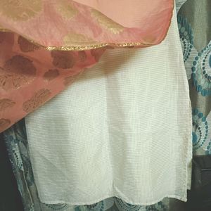 Double Layered Kurta With Golden Dupatta