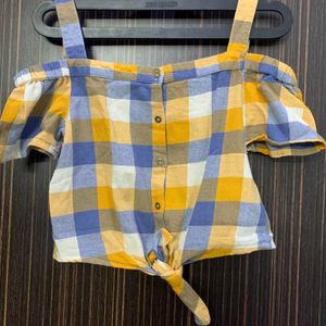 Checked Cropped Shirt