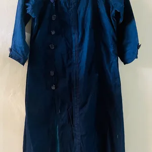 Navy Blue Slited Jeens Kurtha