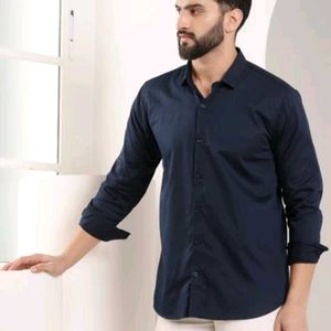 Men Solid navy Blue Shirt