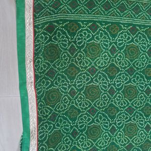 Green Bandhani Saree