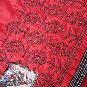 Georgette Red Colour Saree