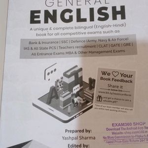 YASHPAL SHARMA GENERAL ENGLISH BOOK ( TOTALLY NEW)