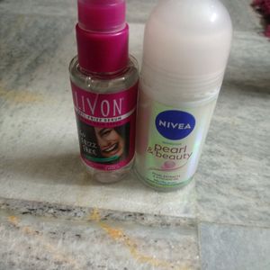 Combo Newly  Nivea Roll On With Livon Serum