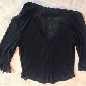 Black Ruffled Shirt