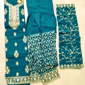 Stylish Afghani Pant Embroidered Suit