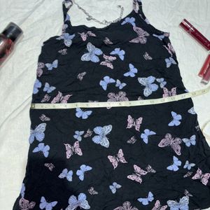 Butterfly Print Black Cami Top