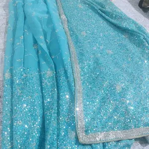 Blue Sequence Saree